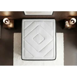 Pack sommier kit matelas Ressorts ensachés et mémoire de forme avec couette et oreillers