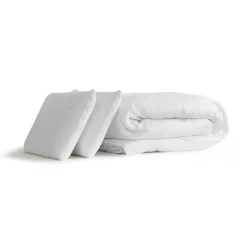 Pack sommier kit matelas Mémoire de forme avec couette et oreillers