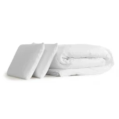 Pack sommier tapissier matelas Mémoire de forme avec couette et oreillers