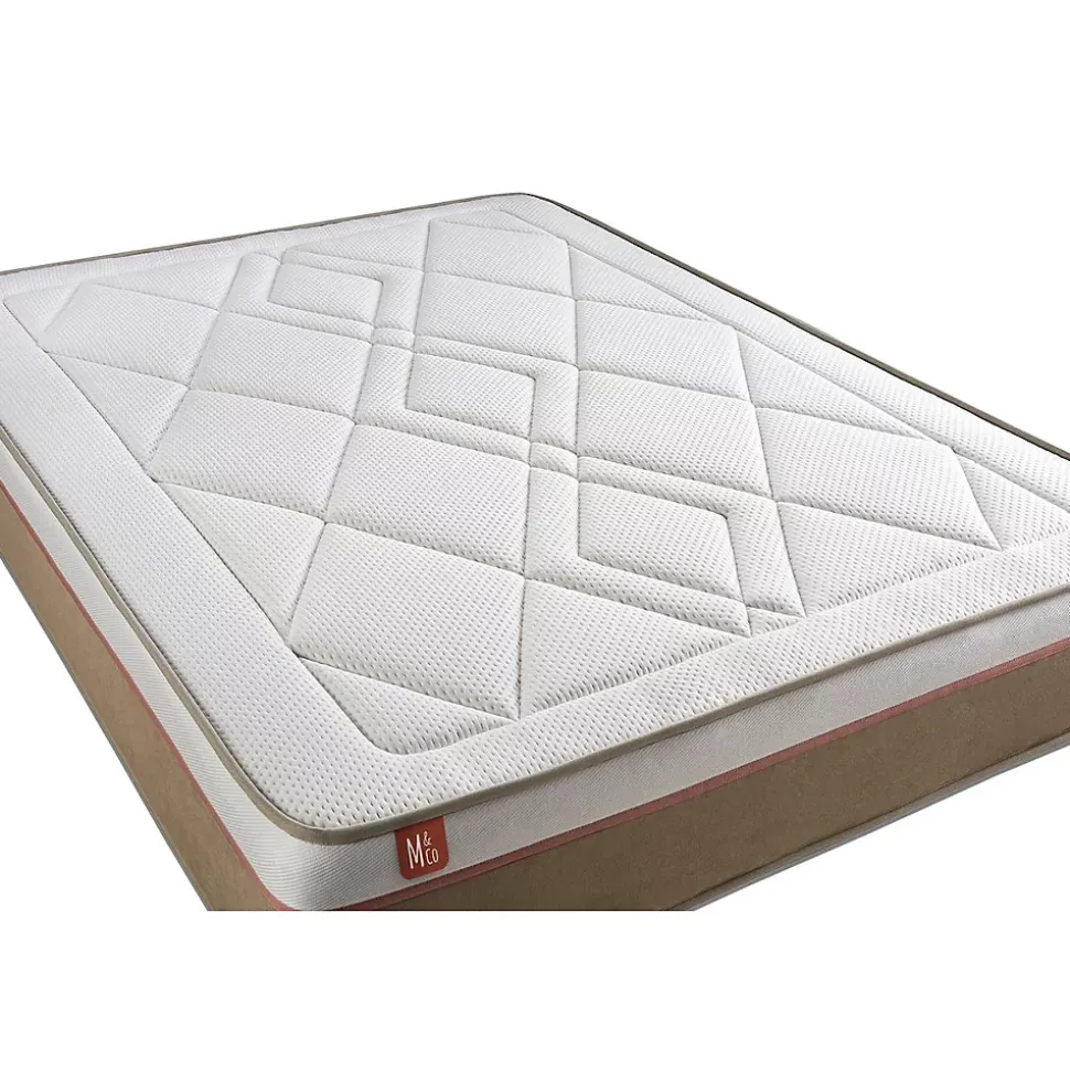 Pack sommier tapissier matelas Ressorts ensachés et mémoire de forme avec couette et oreillers