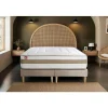 Pack sommier tapissier matelas Ressorts ensachés et mémoire de forme avec couette et oreillers
