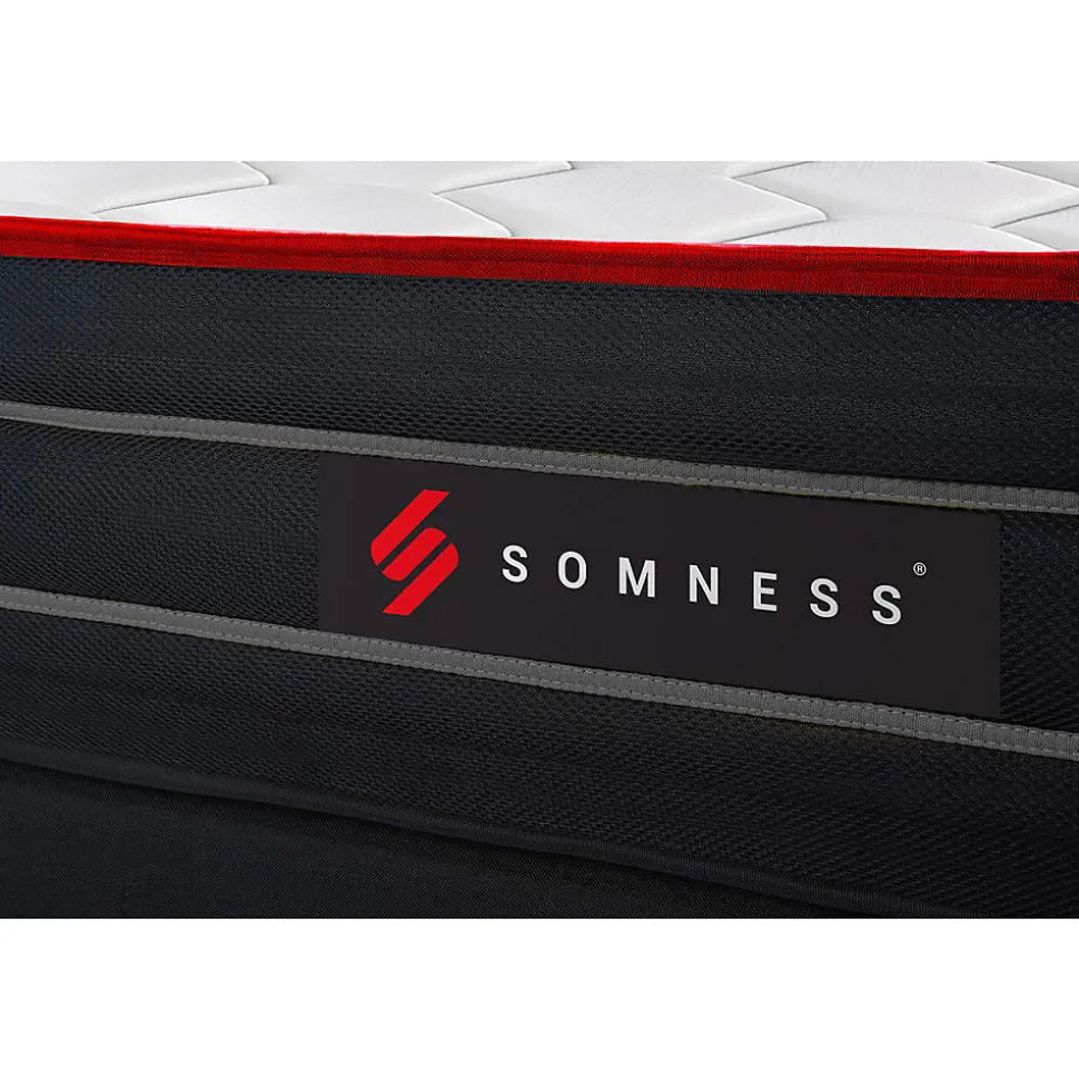 Pack sommier tapissier matelas Ressorts ensachés et mémoire de forme avec couette et oreillers
