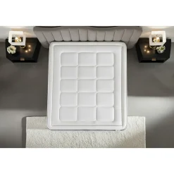Pack sommier tapissier matelas Ressorts ensachés et mémoire de forme avec couette et oreillers