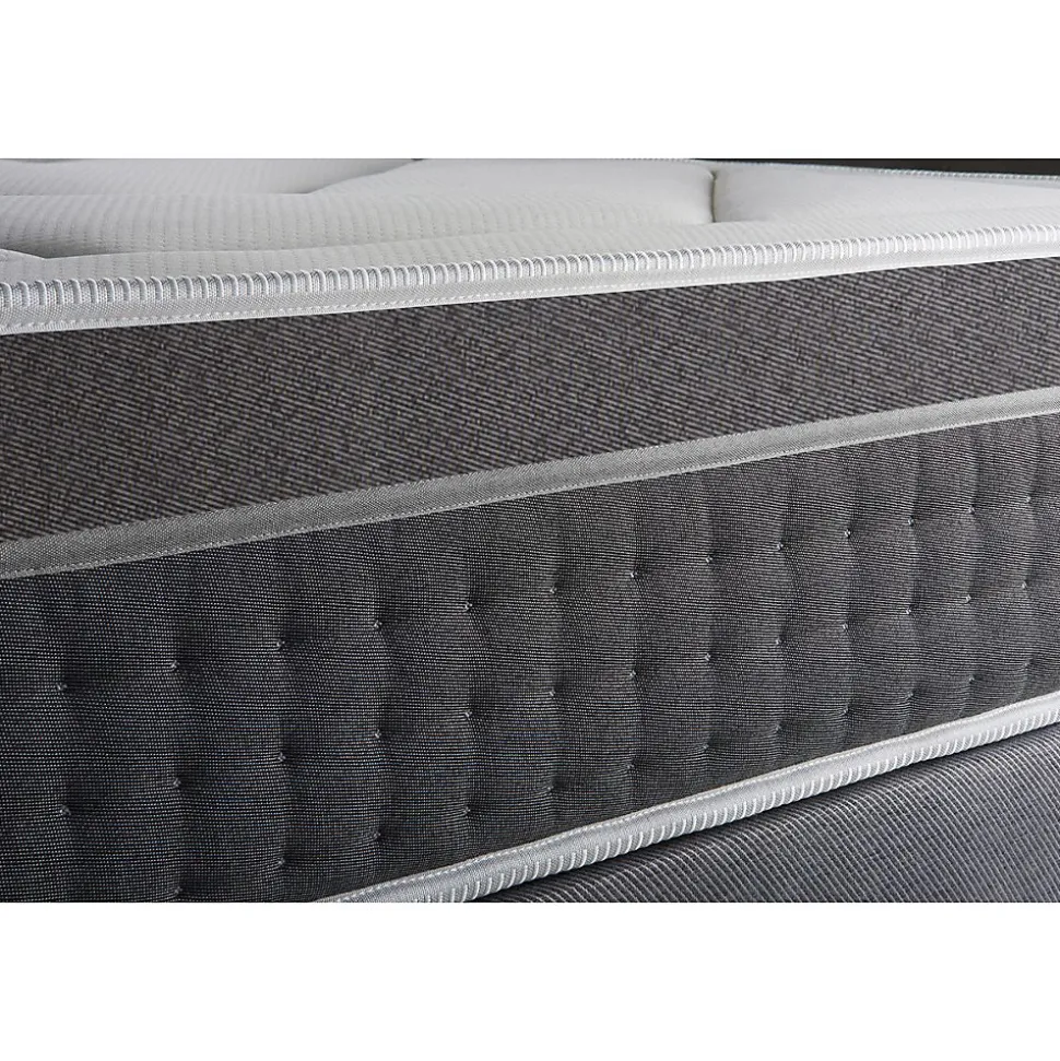 Pack sommier tapissier matelas Ressorts ensachés et mémoire de forme avec couette et oreillers