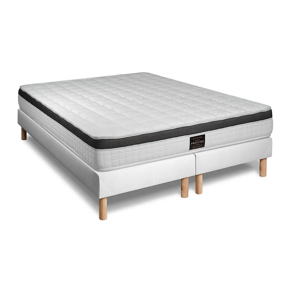 Pack sommier tapissier matelas Mémoire de forme avec couette et oreillers