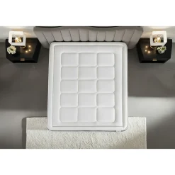Pack sommier tapissier matelas Ressorts ensachés et mémoire de forme avec couette et oreillers
