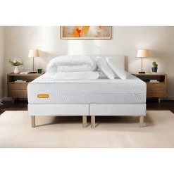 Pack sommier tapissier matelas Mémoire de forme avec couette et oreillers
