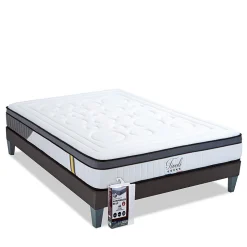 Pack Tivoli 180x200 cm Matelas Mousse + Sommier Bois + Protège matelas anti punaise