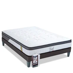 Pack Tivoli 160x200 cm Matelas Mousse + Sommier Bois + Protège matelas anti punaise