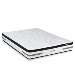 Pack Versailles 140x190 cm Matelas Ressorts ensachés + Sommier Bois + Accessoires