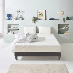 Pack Vosges 90x190 cm Matelas Mousse Haute Densité + Sommier Bois + Accessoires