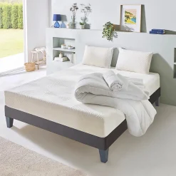 Pack Vosges 90x190 cm Matelas Mousse Haute Densité + Sommier Bois + Accessoires