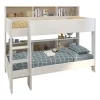 PARISOT Lit enfant superpose contemporain decor chene brooklyn et blanc - l 90 x L 200 cm - JIM