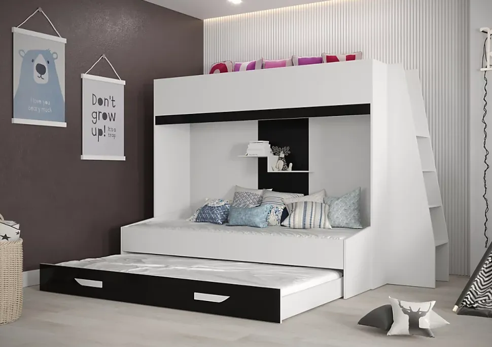 PARTY 17 Lit superposé 247/165/135 (blanc/gris)