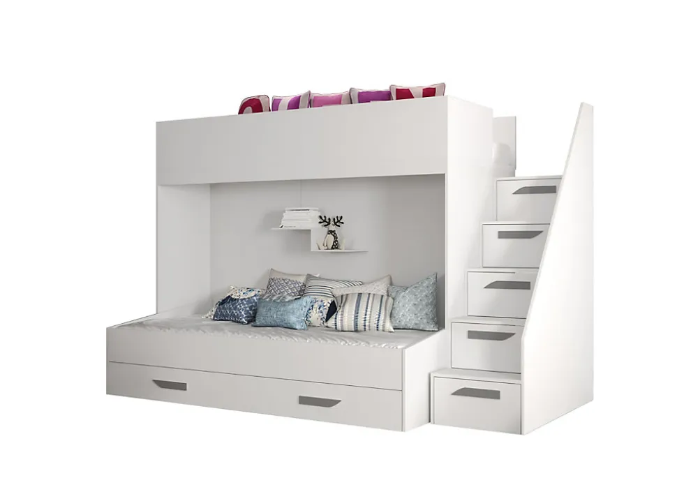 PARTY 16 Lit superposé 247/165/135 (blanc/blanc/gris)