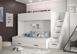 PARTY 16 Lit superposé 247/165/135 (blanc/blanc/gris)