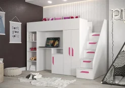 PARTY 14 Lit superposé 247/165/120 (blanc/blanc/rose)