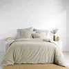 PARURE 3 P. 240 x 220 CM COTON LAVE UNI 57 FILS LINETTE LIN - 220x240cm - Lin