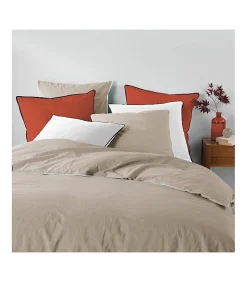 PARURE 3 P. 240 x 220 CM COTON LAVE UNI 57 FILS LINETTE LIN - 220x240cm - Lin