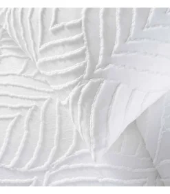 Parure 3 pièces 240x260cm tufté blanc - 240x260cm - Blanc