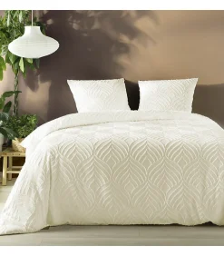 Parure 3 pièces 220x240cm tufté ivoire - 220x240cm - Ivoire