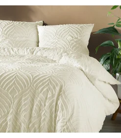 Parure 3 pièces 220x240cm tufté ivoire - 220x240cm - Ivoire