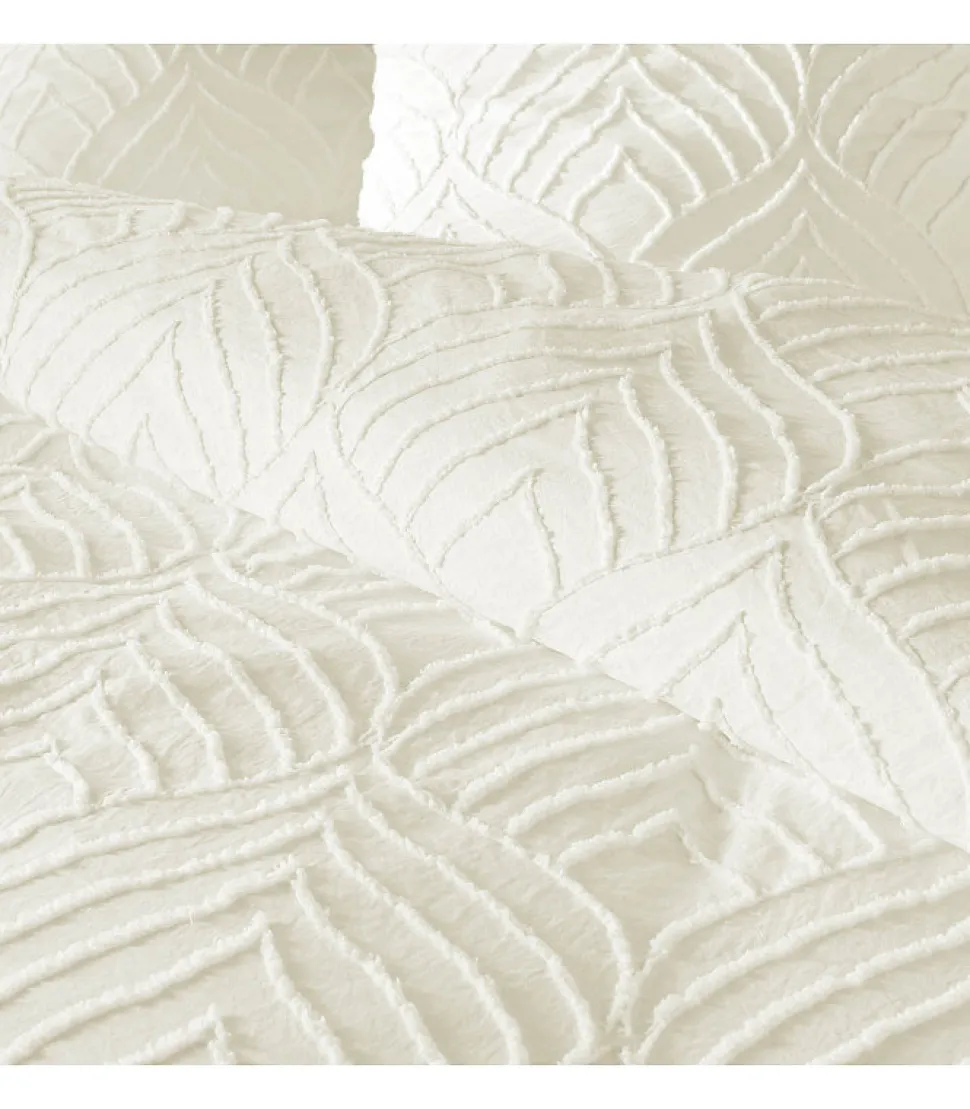 Parure 3 pièces 240x260cm tufté ivoire - 240x260cm - Ivoire