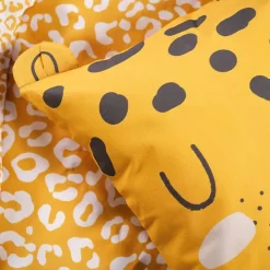 Parure de couette 140 x 200 "Funny Tiger" Réversible 100% Coton / 57 Fils/cm²