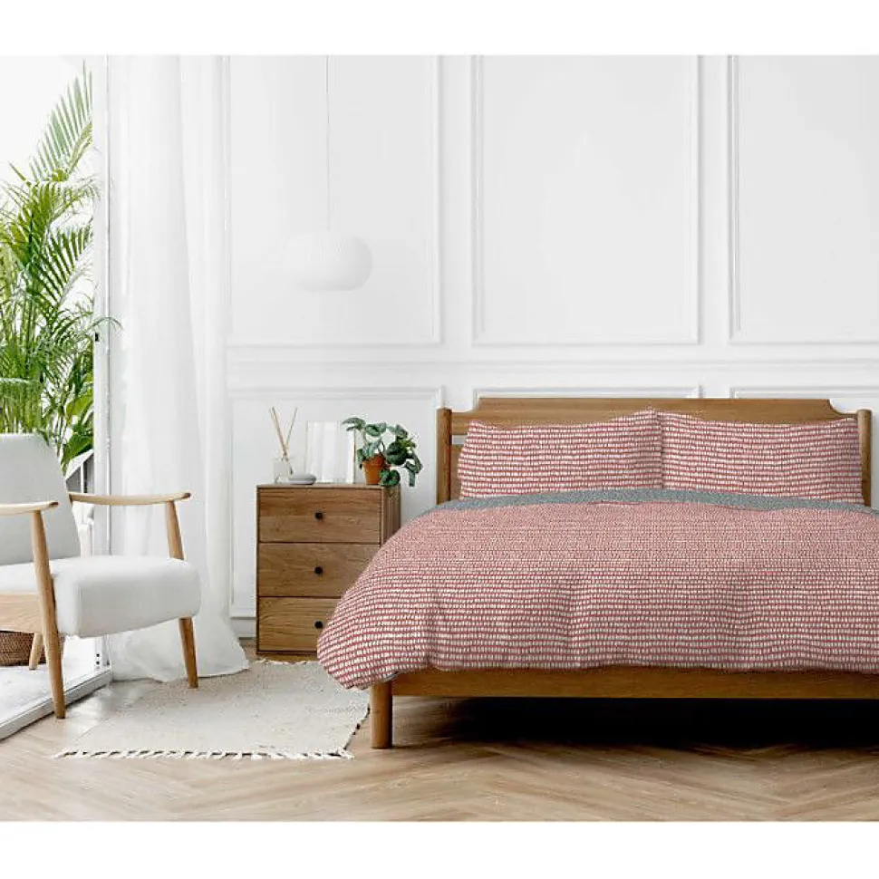 Parure de couette "Arri" toutes dimensions 100% Coton / 57 Fils/cm² - Arri Terracotta - Parure de couette 240 x 220 cm + 2 Taies d