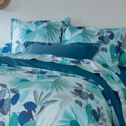 Parure de couette au style tahitien (260x240 cm - Bleu)