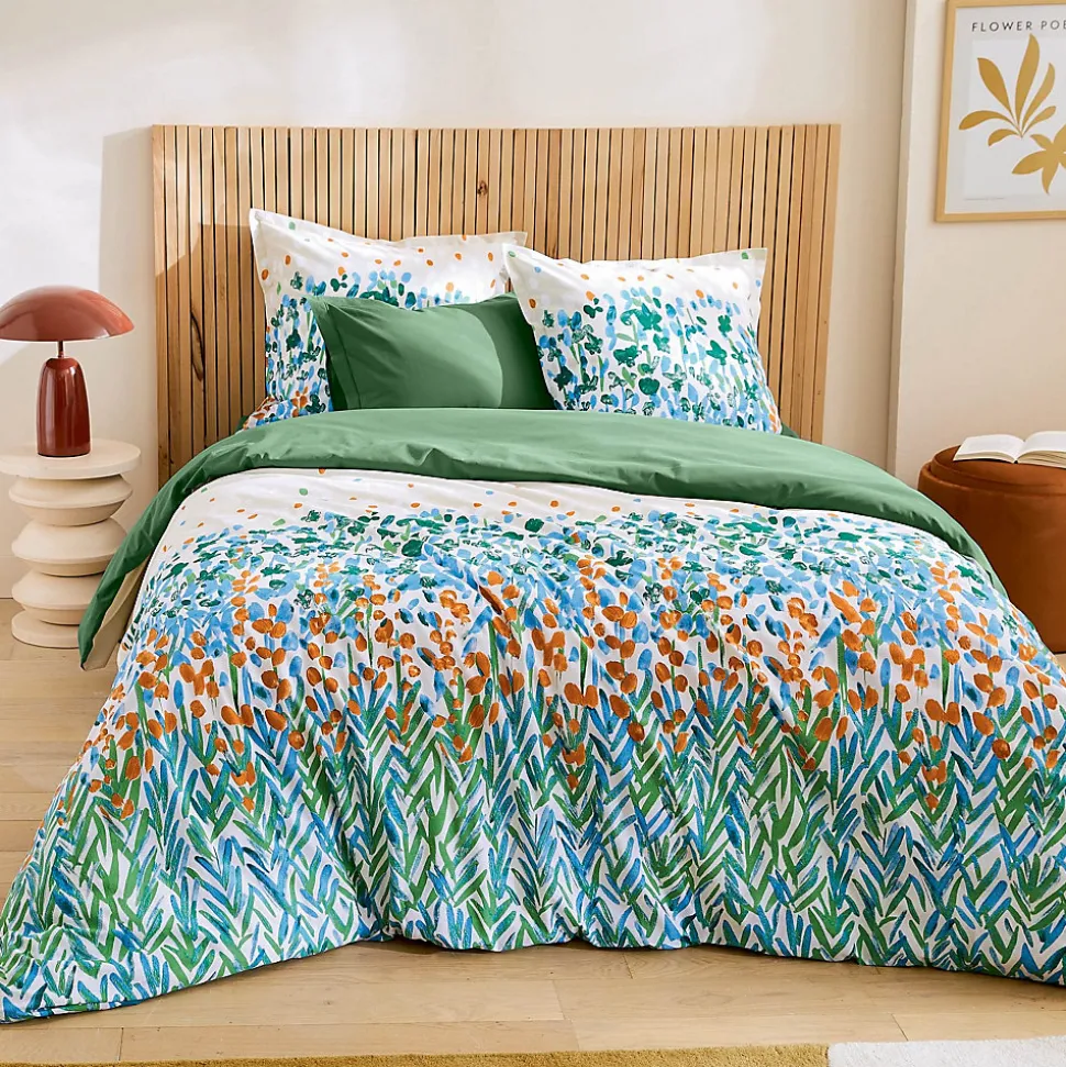 Parure de couette au style printanier (140x200 cm - Vert)