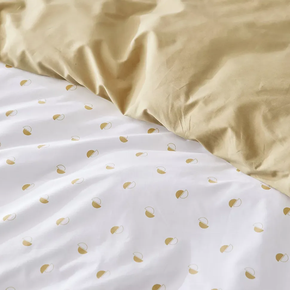 Parure de couette en percale de coton au style géométrique (200x200 cm - Beige)