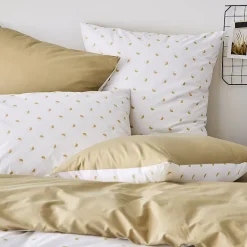 Parure de couette en percale de coton au style géométrique (200x200 cm - Beige)