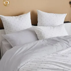 Parure de couette en percale de coton au style géométrique (200x200 cm - Gris clair)