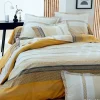 Parure de couette en percale de coton au style ethnique chic (140x200cm - Jaune)
