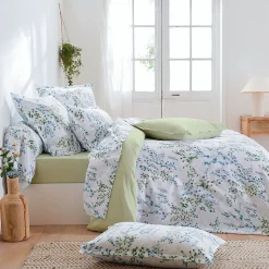 Parure de couette feuilles de tilleul (200x200 cm - Vert)