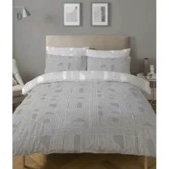 Parure de couette "Frey" toutes dimensions 100% Coton / 57 Fils/cm² - Parure de couette 200 x 200 cm + 2 Taies d'oreiller 63 x 63