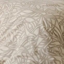 Parure de couette imprimée graphique (140x200 cm - Beige)