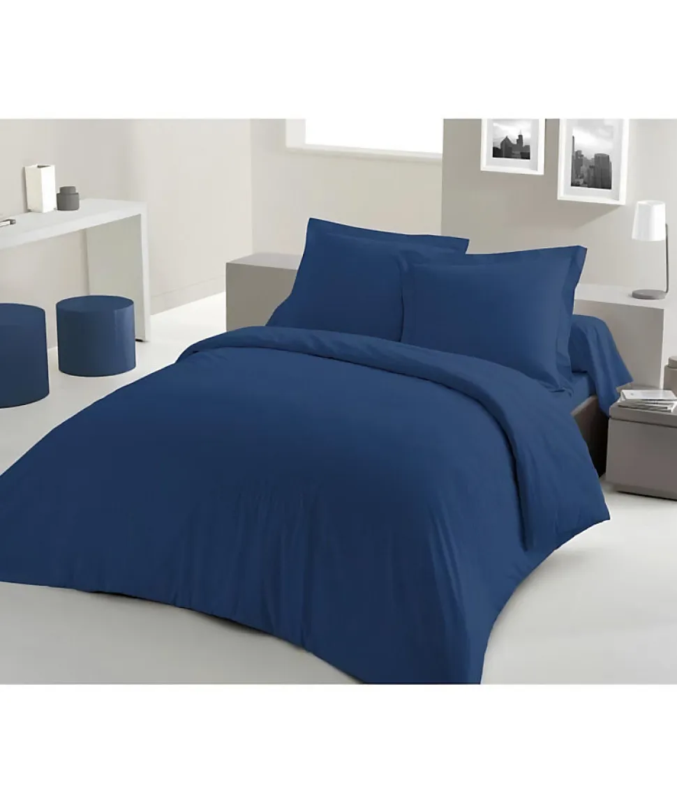 PARURE DE COUETTE LOVELY HOME - 220x240 cm - 100% COTON - BLEU