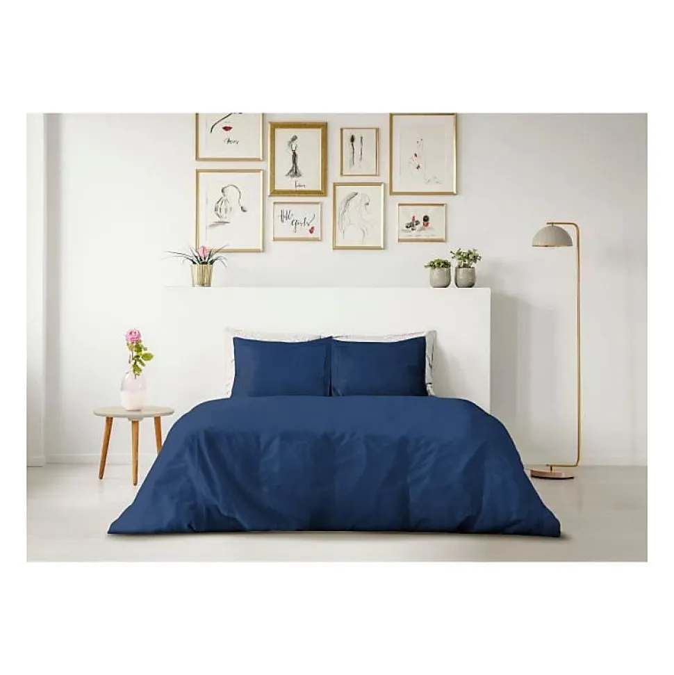 PARURE DE COUETTE LOVELY HOME - 220x240 cm - 100% COTON - BLEU
