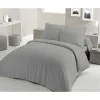 PARURE DE COUETTE LOVELY HOME - 220x240 cm - 100% COTON - GRIS CLAIR