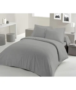 PARURE DE COUETTE LOVELY HOME - 220x240 cm - 100% COTON - GRIS CLAIR