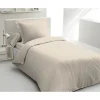 PARURE DE COUETTE LOVELY HOME - 140x200 cm - 100% COTON - BEIGE CREME
