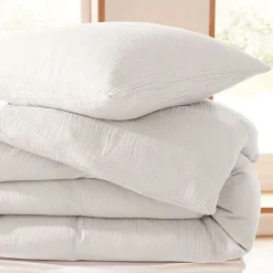 Parure de couette "Noah" Gaze de Coton 260 x 240 pour lit 2 Places "King Size" 160 à 180 cm - Noah Neige