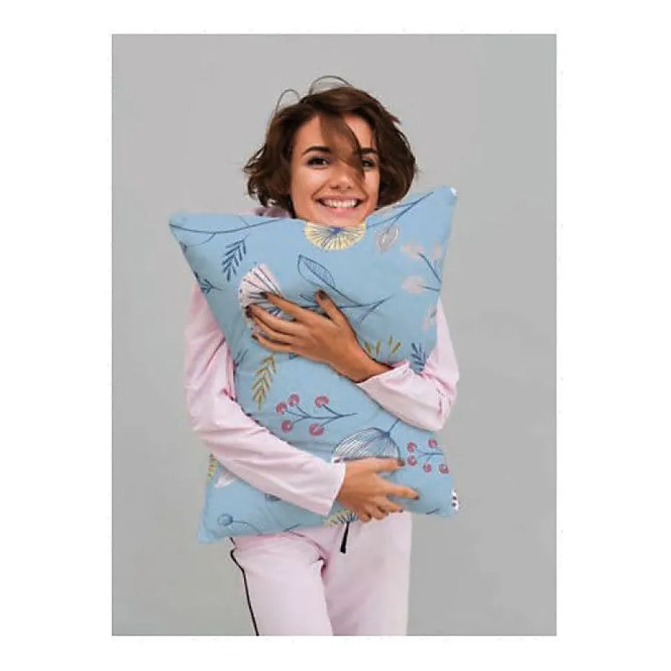 Parure de couette "Olia" toutes dimensions 100% Coton / 57 Fils/cm² - Olia Bleu - Parure de couette 260 x 240 cm + 2 Taies d'oreil