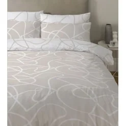 Parure de couette "Pablo" toutes dimensions 100% Coton / 57 Fils/cm² - Pablo Latte - Parure de couette 200 x 200 cm + 2 Taies d'or