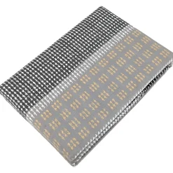 Parure de drap 3 pièces : drap 240x300 cm taies 65x65 cm 100% flanelle de coton JULES gris/jaune