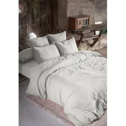 Parure de draps 4 pièces & 5 pièces "Gaïa" Gaze de Coton - Gaïa Nuage - Parure de draps 5 pièces (1 Drap plat 270 x 300 + 1 Drap h