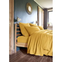 Parure de draps 4 pièces & 5 pièces "Gaïa" Gaze de Coton - Gaïa Safran - Parure de draps 5 pièces (1 Drap plat 240 x 300 + 1 Drap