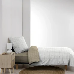 Parure de Lit 100% Coton Cadria Naturel Certifiée OekoTEX 200 x 140 cm
